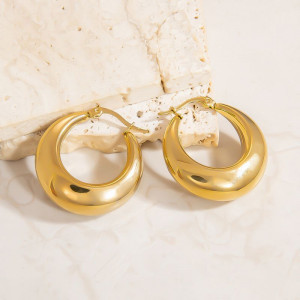 Серьги-кольца объемные глянцевые CJL24123