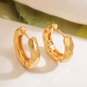 Массивные граненые серьги-кольца CJL20477 Массивные граненые серьги-кольца CJL20477