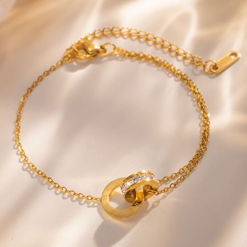 Браслет титановая сталь напыление золотом 1J12497CJJ