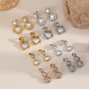 Серьги-пусеты Геометрические с жемчугом CJP75949 Серьги-пусеты Геометрические с жемчугом CJP75949