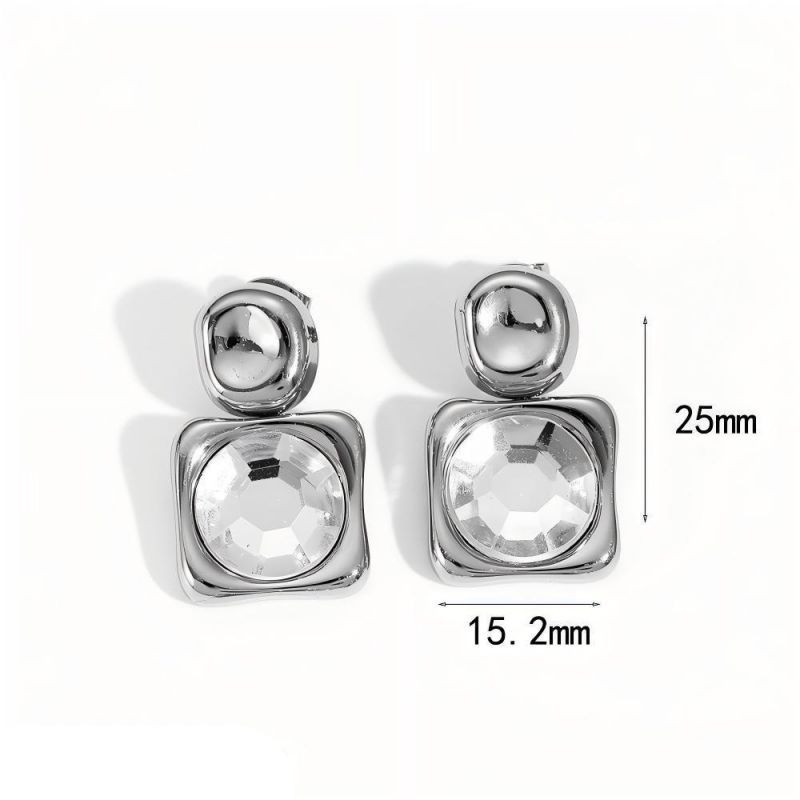 Серьги-пусеты Геометрические с жемчугом CJP75949