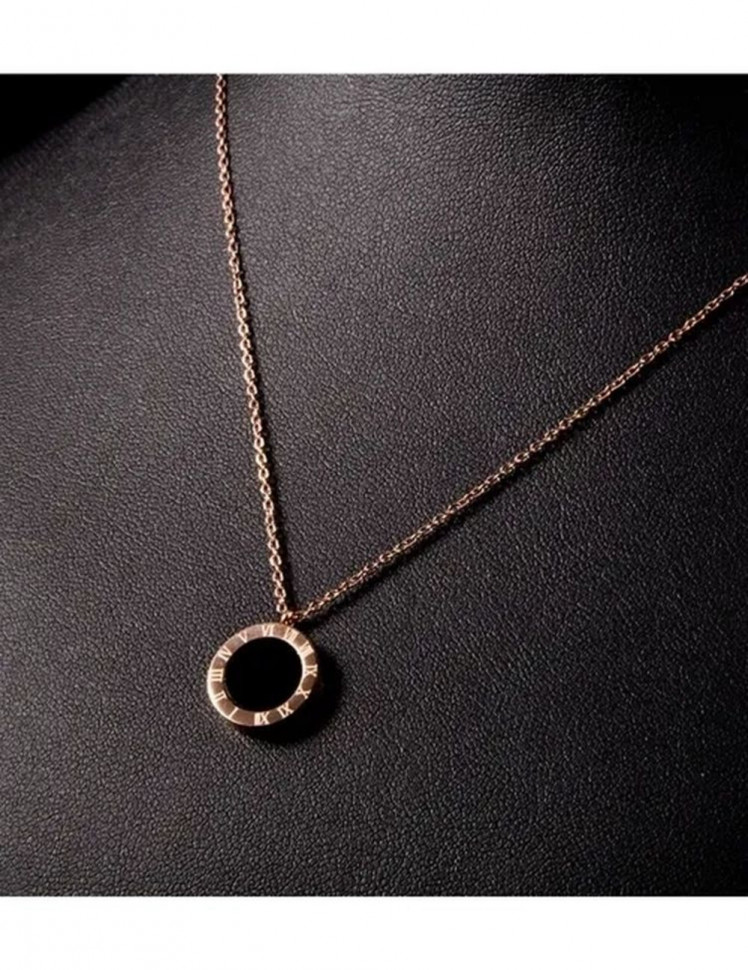 Двусторонняя цепочка с круглым кулоном и эмалью J10102CJJ