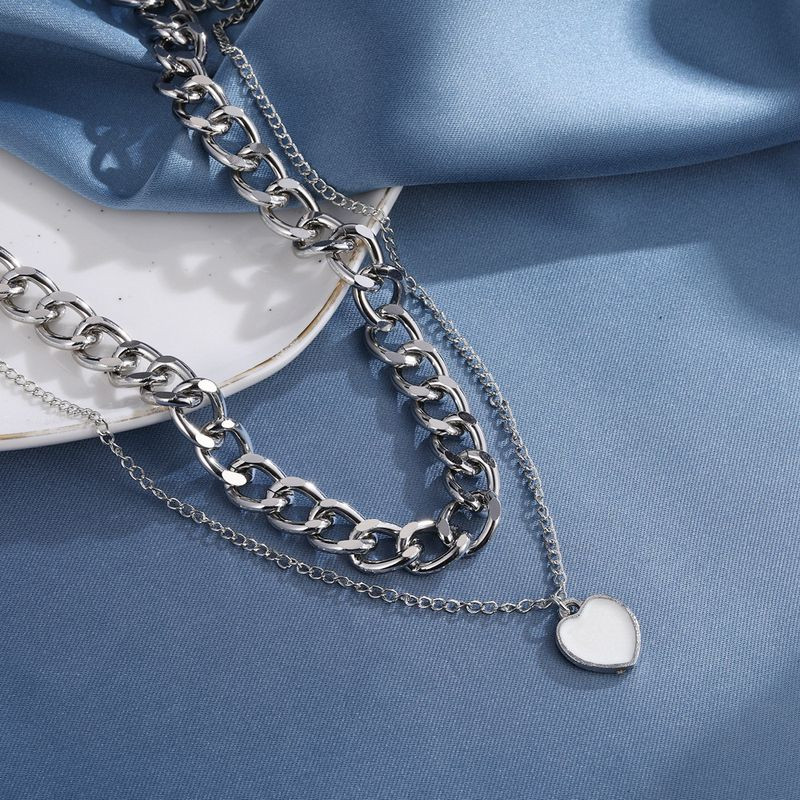 Стальная цепочка с плетением гурмет и подвеской-сердцем 1J12270CJJ