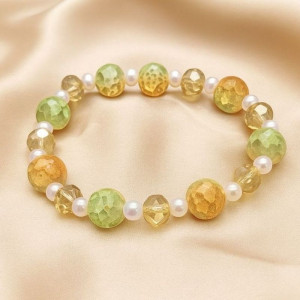 Браслет солнечные блики с золотистыми бусинами J11048CJJ