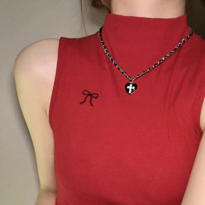 Колье с сердцем и крестом CJX77967