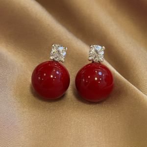 Серьги-гвоздики ювелирный сплав с бусинами 1J12356CJJ