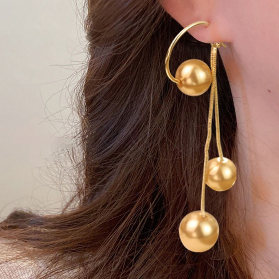 Длинные серьги с двойным жемчугом CJH56034