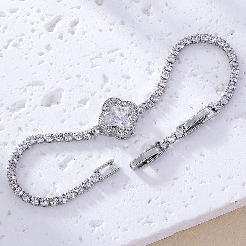 Браслет медь циркон напыление платиной 1J12501CJJ