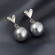 Серьги-пусеты с сердцами и серым жемчугом 1J12093CJJ