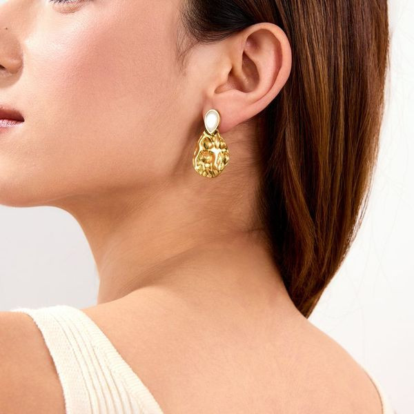 Серьги Висячие на кольцах с перламутровой вставкой CJL41000