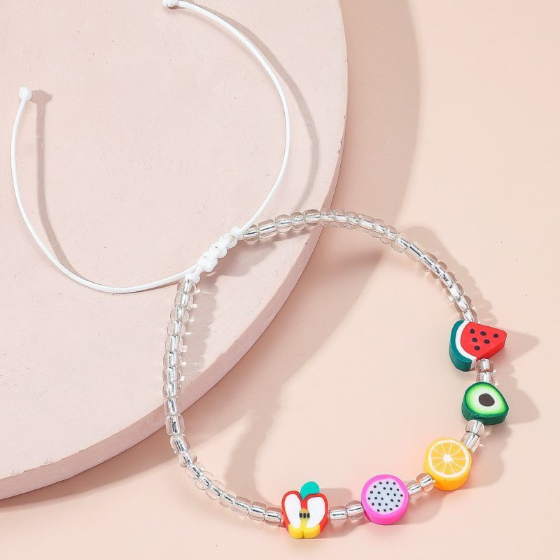 Браслет на ногу с плоскими камнями CJH35197