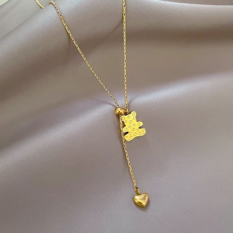 Колье медицинская сталь с напылением золотом J10946CJJ