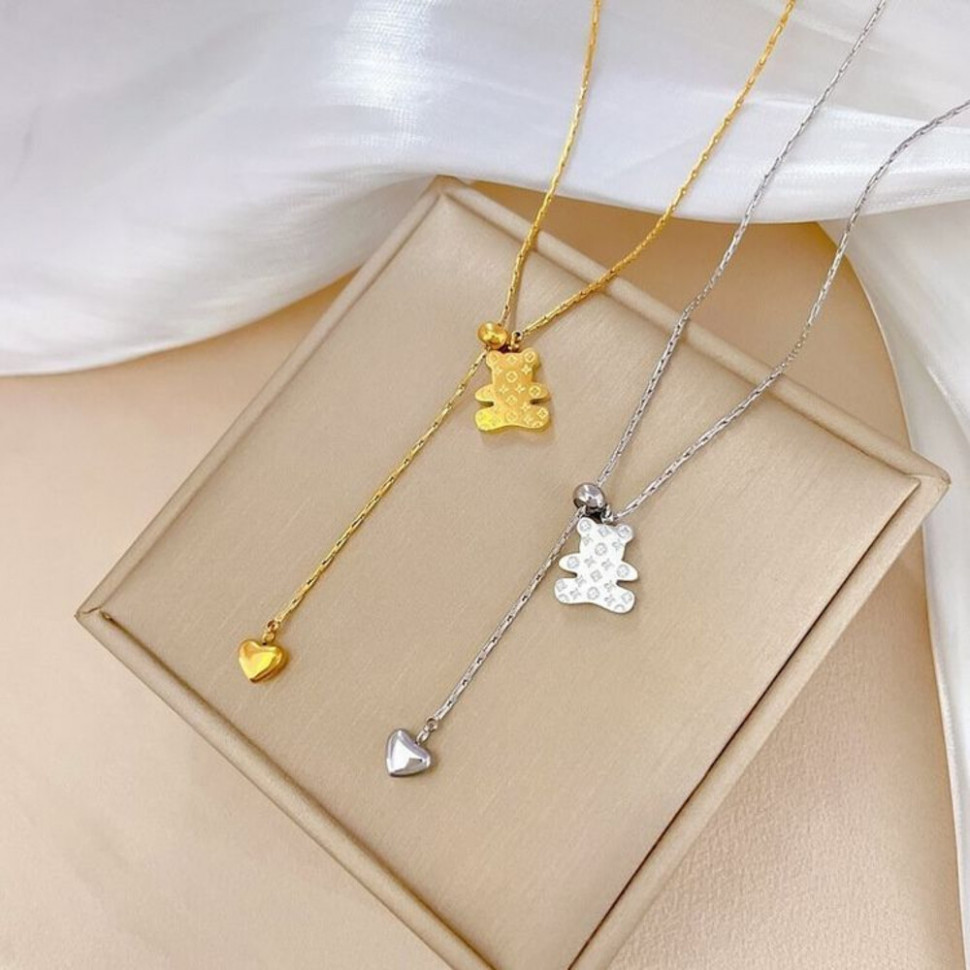 Колье медицинская сталь с напылением золотом J10946CJJ