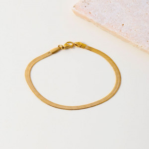 Браслет стальной плоского плетения с зеркальным блеском CJL32430