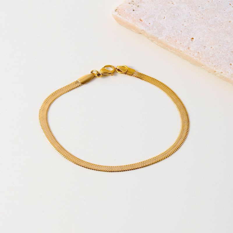 Браслет стальной плоского плетения с зеркальным блеском CJL32430