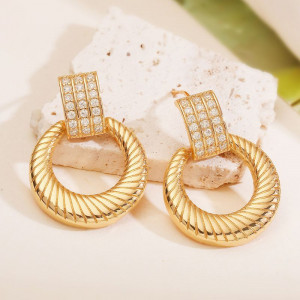 Крупные серьги-кольца с фактурным рельефом CJL20479 Крупные серьги-кольца с фактурным рельефом CJL20479