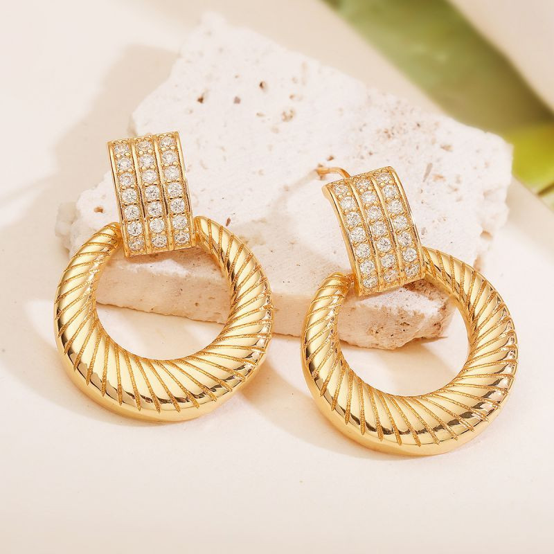 Крупные серьги-кольца с фактурным рельефом CJL20479