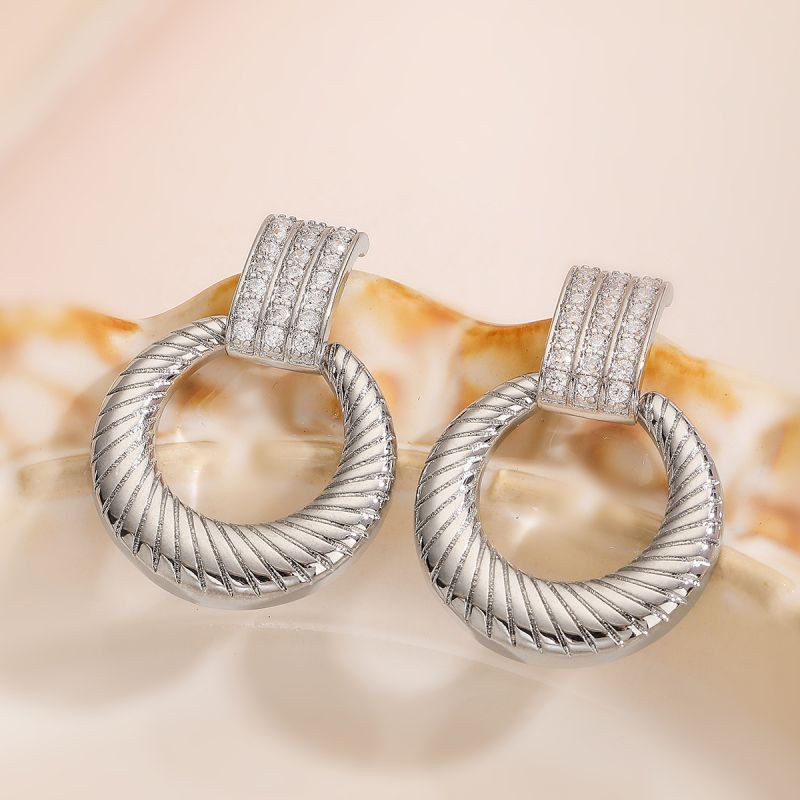 Крупные серьги-кольца с фактурным рельефом CJL20479