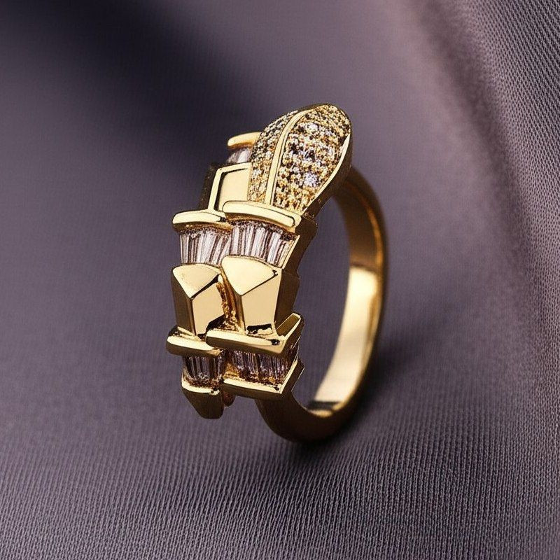 Кольцо змея с комбинированной огранкой камней 1J11980CJJ