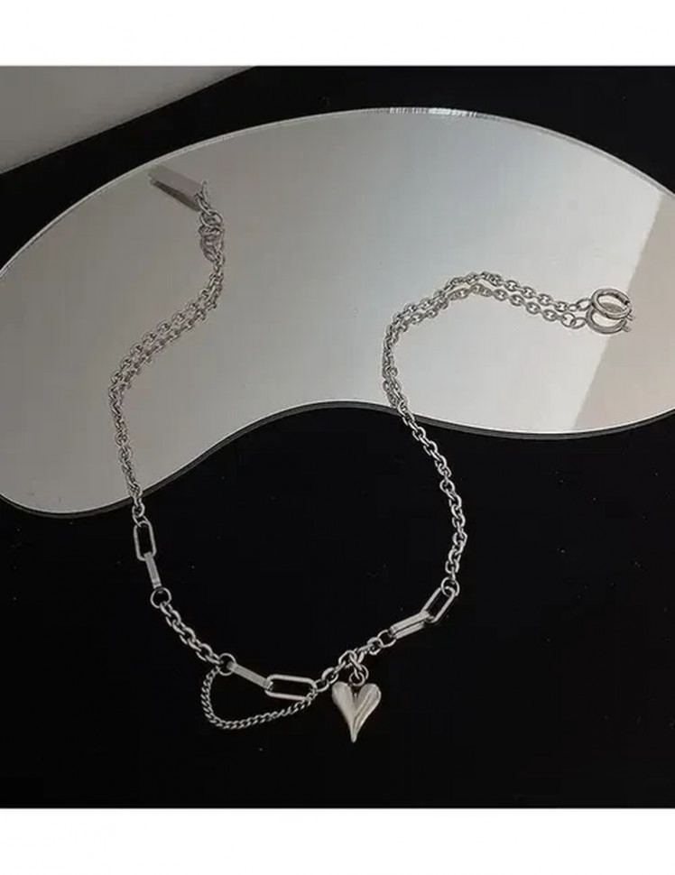 Стальная цепочка кулон в виде сердца J10104CJJ Стальная цепочка кулон в виде сердца J10104CJJ