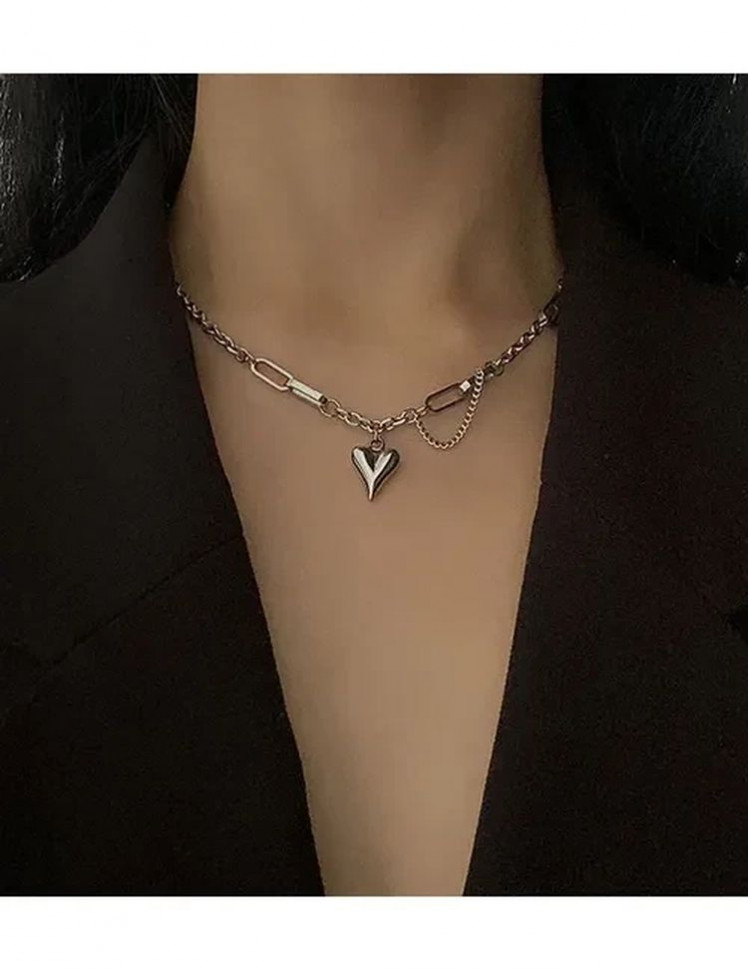 Стальная цепочка кулон в виде сердца J10104CJJ Стальная цепочка кулон в виде сердца J10104CJJ