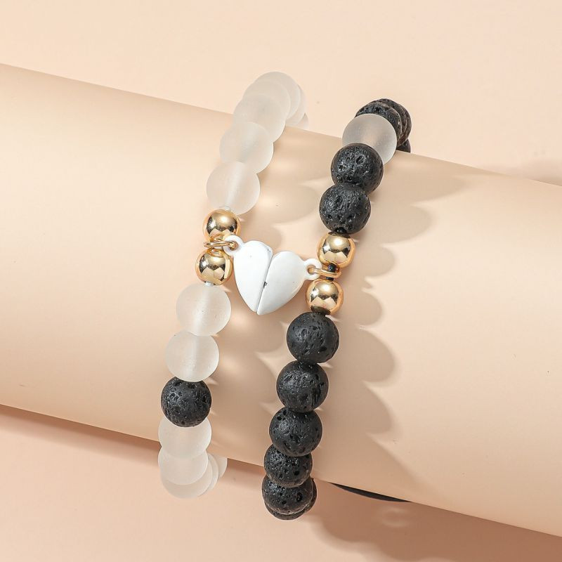 Парные браслеты баланс стихий из натуральных бусин CJF80586