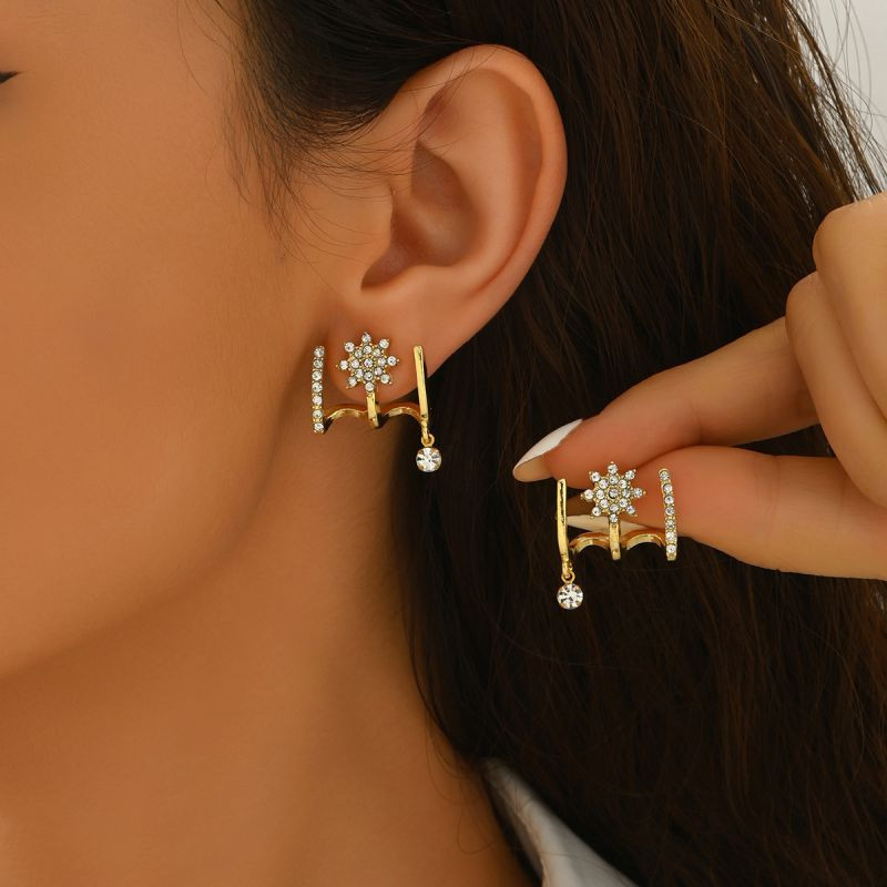 Дизайнерские серьги-джекеты сияющие звезды CJQ12403