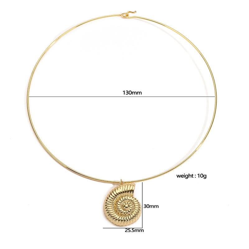 Чокер с напылением золотом раковина 1J11633CJJ