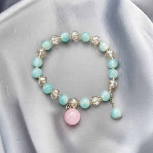 Браслет бирюзовая лагуна с подвеской-шариком J11050CJJ