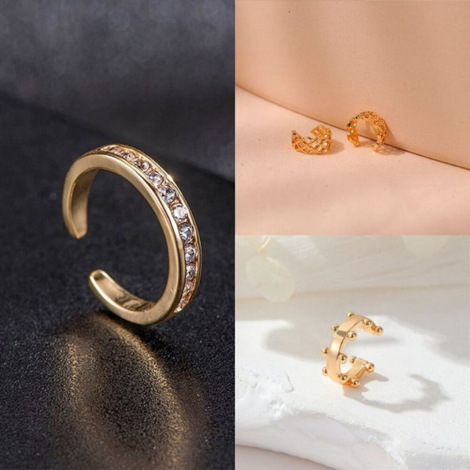 Набор фактурных золотистых каффов 1J11000CJJ