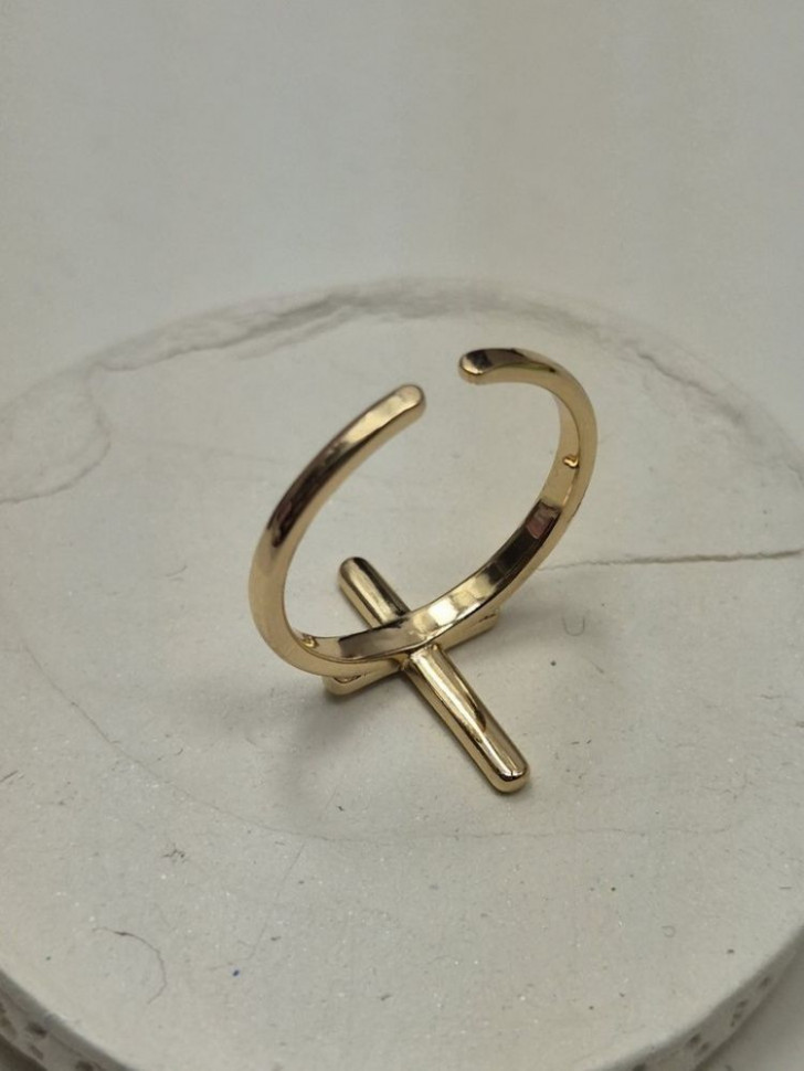 Кольцо медицинская сталь с напылением золотом J11127CJJ Кольцо медицинская сталь с напылением золотом J11127CJJ