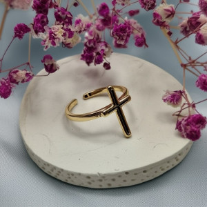 Кольцо медицинская сталь с напылением золотом J11127CJJ