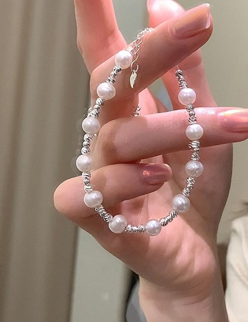 Браслет из жемчуга на прозрачной основе Z55015