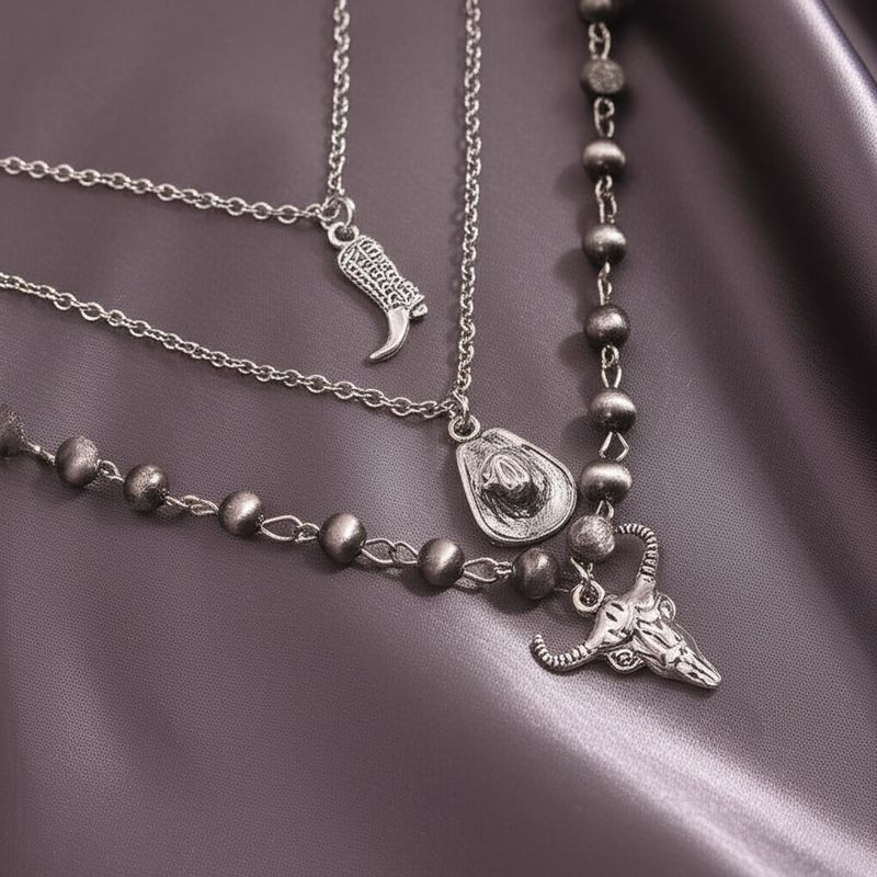 Многослойная цепочка из сплава с этническими подвесками 1J11846CJJ