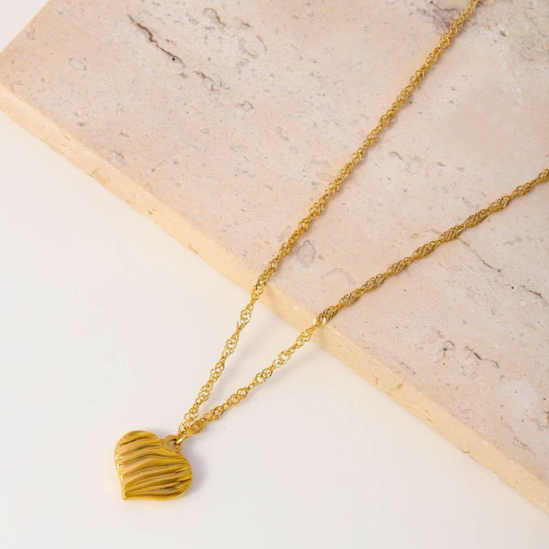 Золотистая цепочка с подвеской сердце CJL32385 Золотистая цепочка с подвеской сердце CJL32385