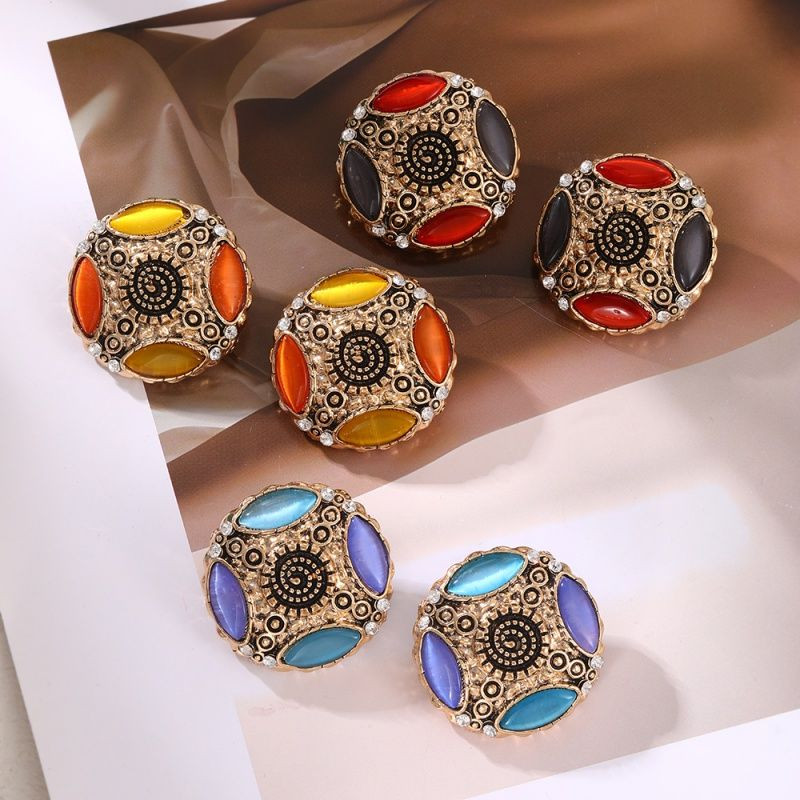 Винтажные серьги-пусеты в этническом стиле CJP64101