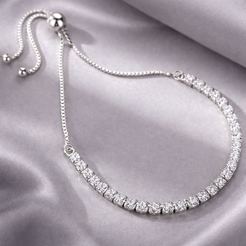 Браслет медь циркон напыление платиной 1J12504CJJ