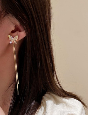 Длинные серьги-цепочки с декоративным бантом L12938 Длинные серьги-цепочки с декоративным бантом L12938