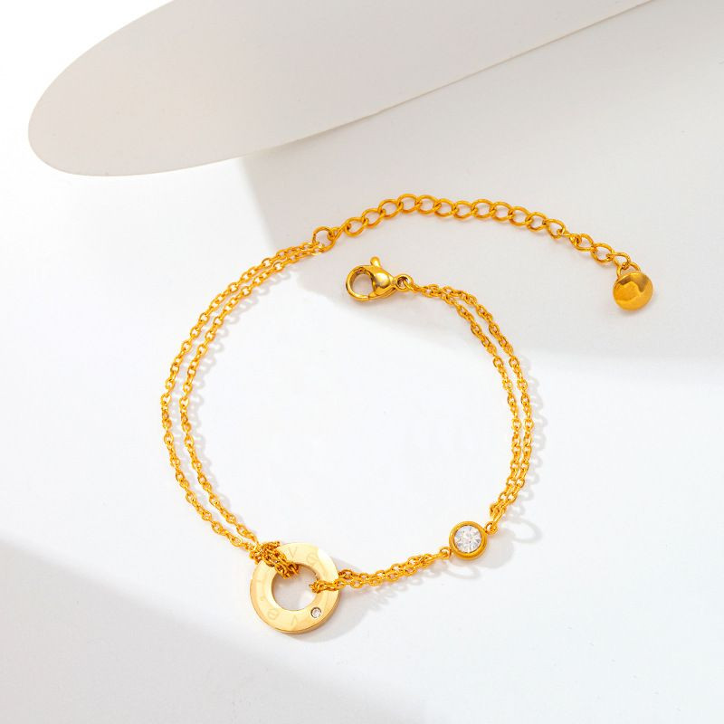 Браслет из титановой стали напыление золотом 1J12052CJJ