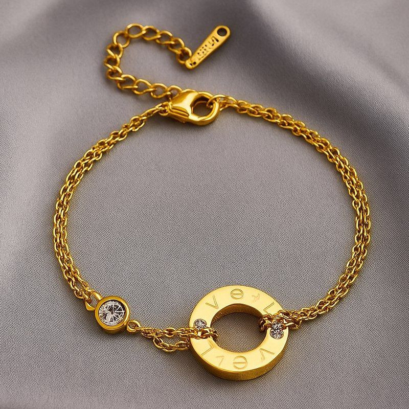 Браслет-нить с двойным кольцом и кристаллами 1J12052CJJ Браслет-нить с двойным кольцом и кристаллами 1J12052CJJ