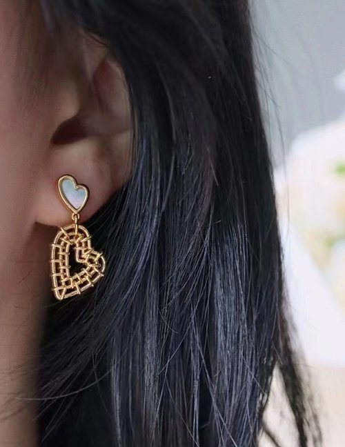 Ажурные серьги-подвески в форме сердец Z56072