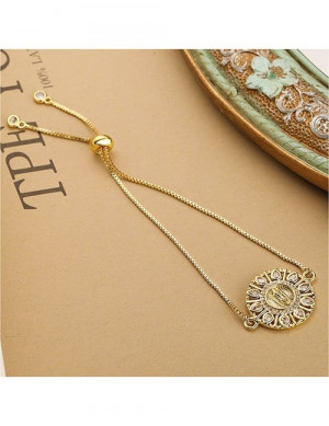 Браслет-нить с круглым декоративным элементом Z38137