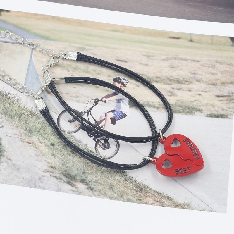 Парные браслеты бесконечное пламя с красным сердцем