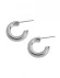 Широкие дутые серебристые серьги-пусеты полукольца J10061CJJ