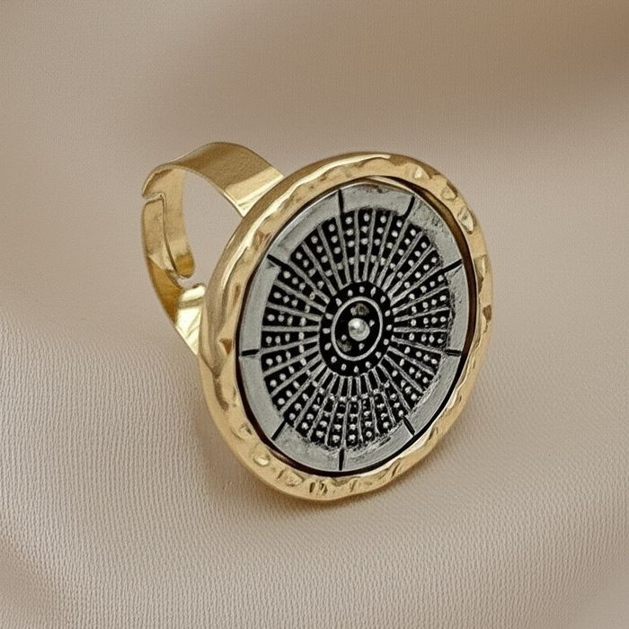 Кольцо-печатка с этническим орнаментом и чернением 1J11781CJJ