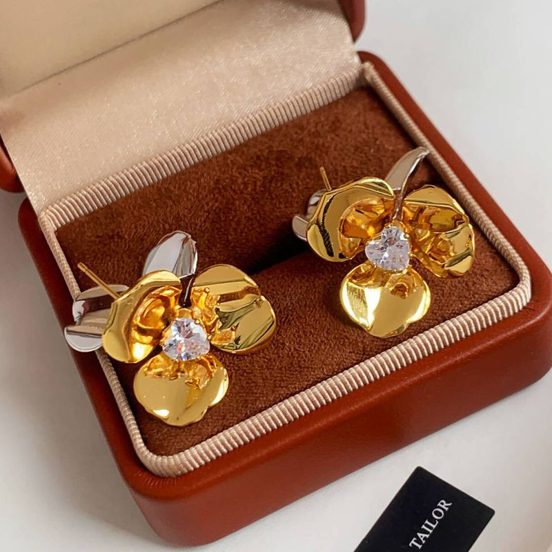 Серьги медный сплав цветок 1J12273CJJ Серьги медный сплав цветок 1J12273CJJ