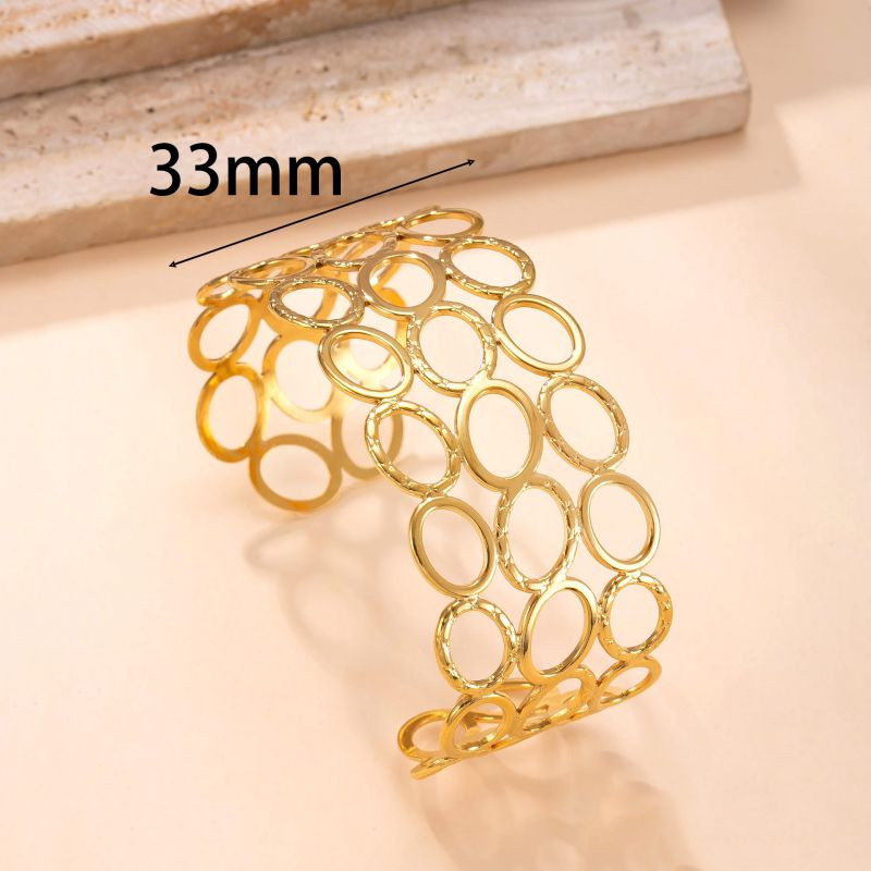 Браслет жесткий широкий с сетчатым плетением CJR79629