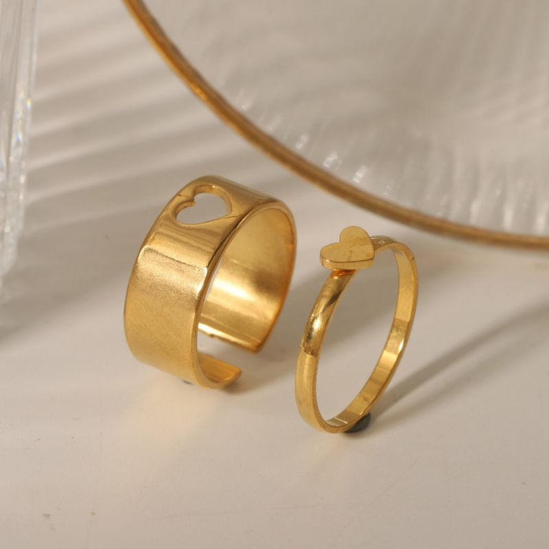 Набор стальных колец с прорезным силуэтом бабочки CJR59603