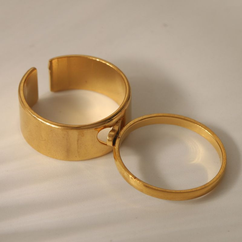 Набор стальных колец с прорезным силуэтом бабочки CJR59603