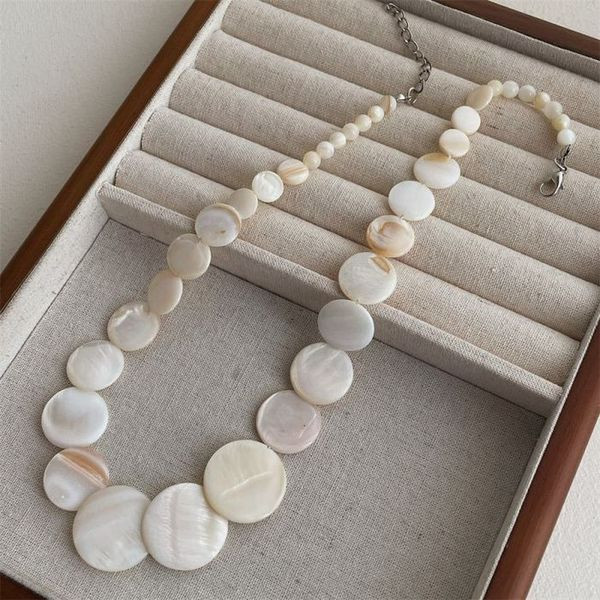 Оригинальные Бусы из натурального перламутра с морским настроением CJL16289